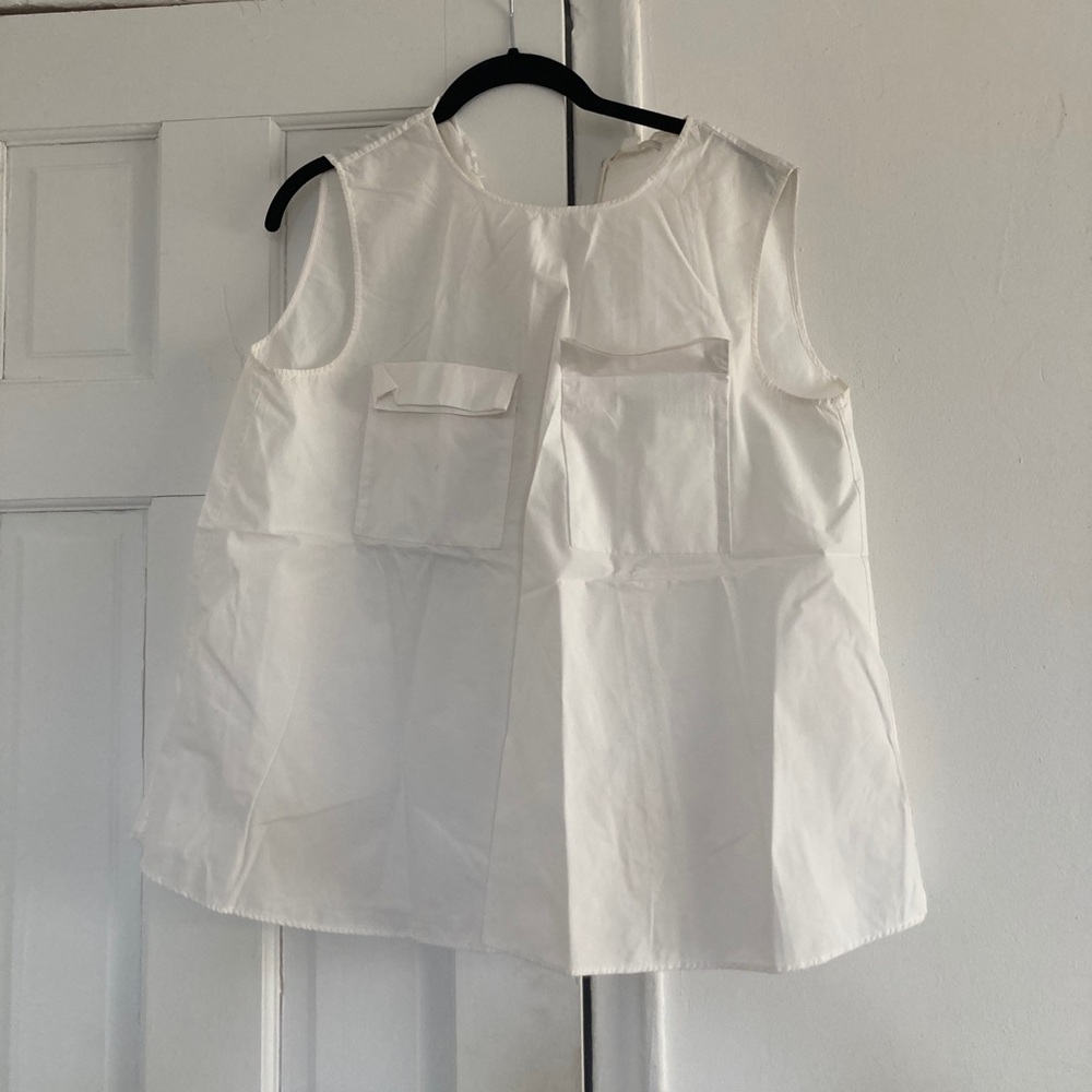 COS white front pocket shirt blouse